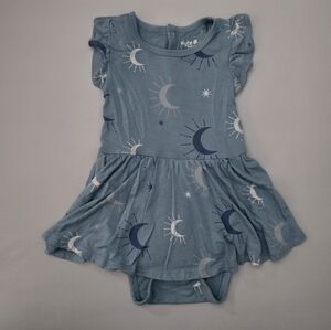 (NWOT) Kyte Baby Twirl Bodysuit Dress in Boho Moon - Size: 18-24M
